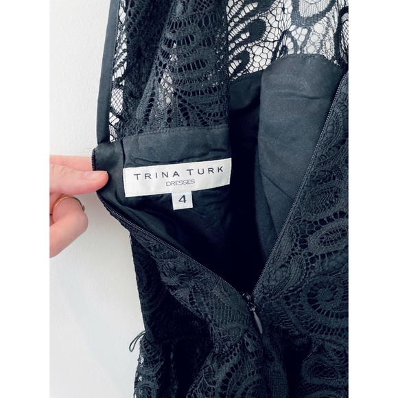 Trina Turk 🌹 Black Lace A-Line Cocktail Dress 🌿 - Picture 11 of 16